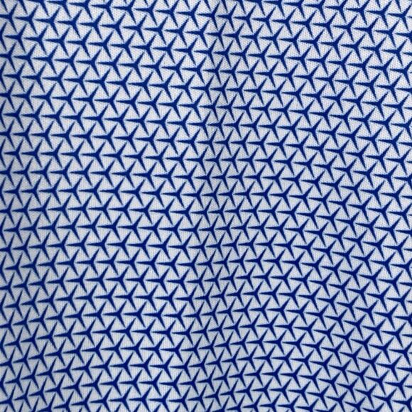 Collars & Co Polo Shirt Mens 2XL Blue White GT Turbo Golf Dress Collar Geo NWT - Picture 5 of 9